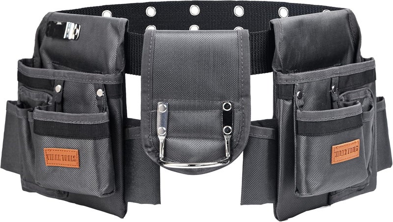 VIDAR TOOLS Tool Belt,12 Pockets Tool Belts for Men, Heavy Duty Carpenter/Construction/DIY'er/Electrician .Double layer thickened polyester fiber with waterproof coating. - Image 1